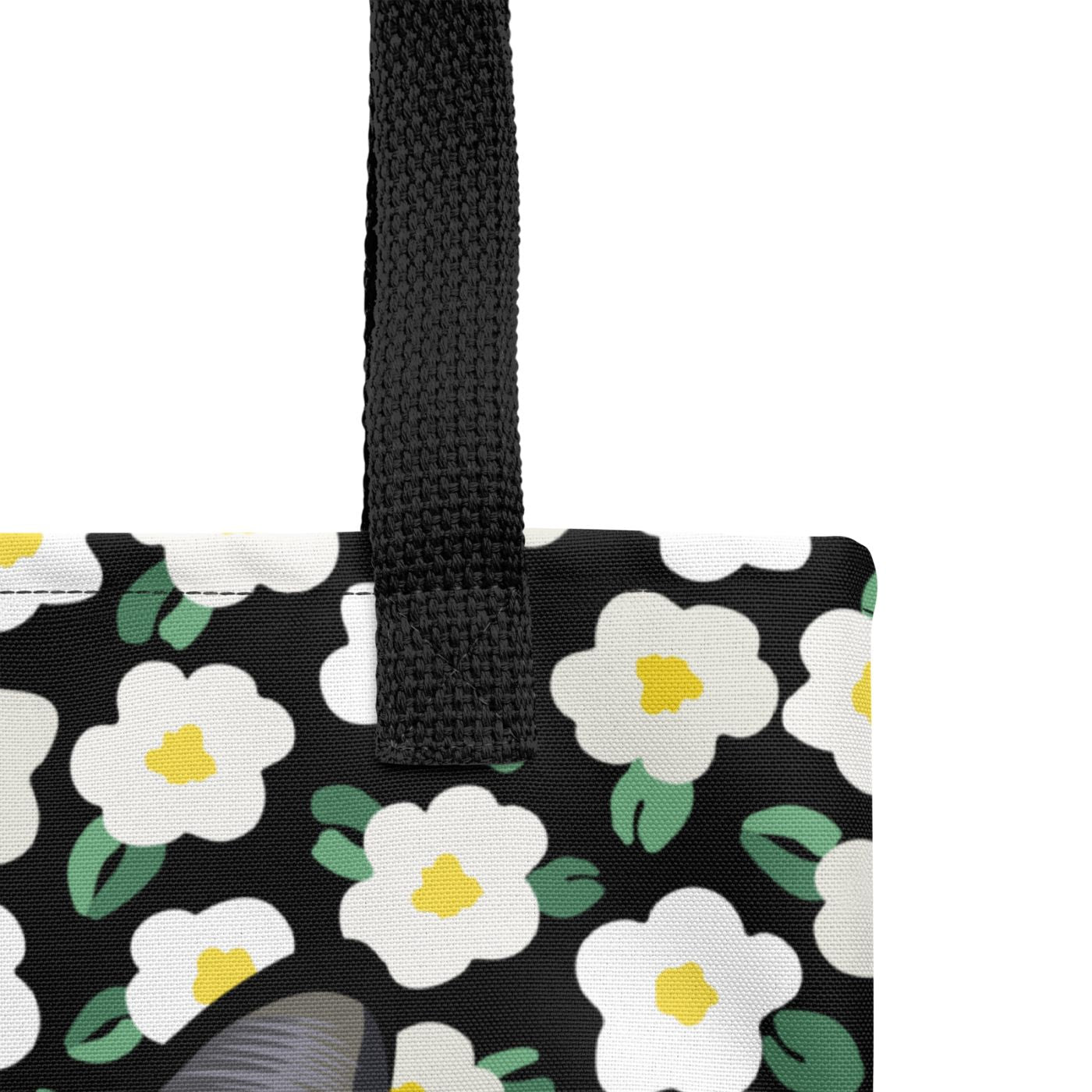 Pet Portrait Tote Bag - Flowers