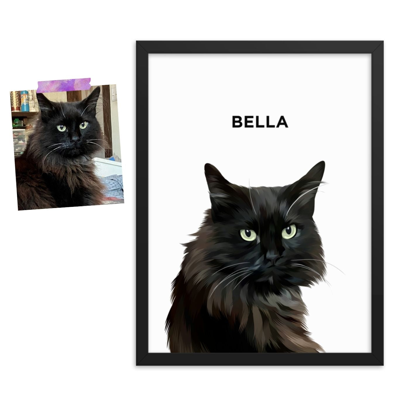 Custom Pet Portrait - Two Pets (Framed)