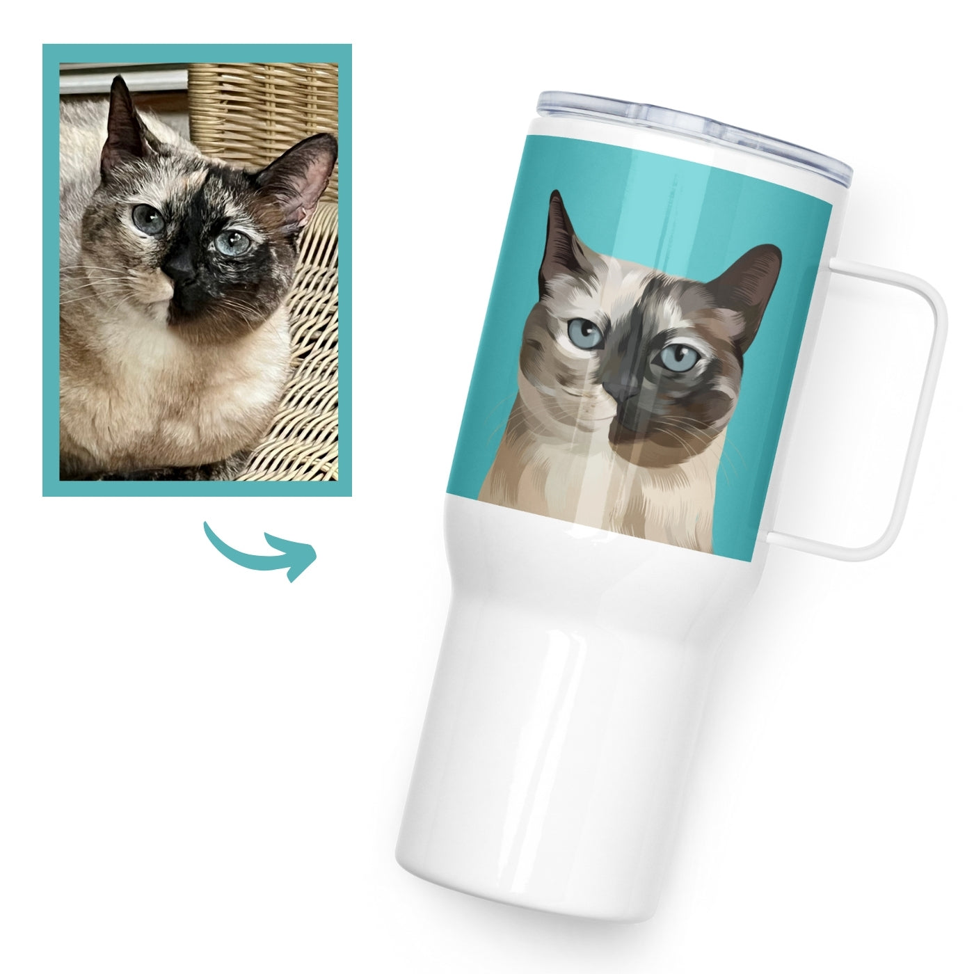 Custom Pet Portrait Travel Mug