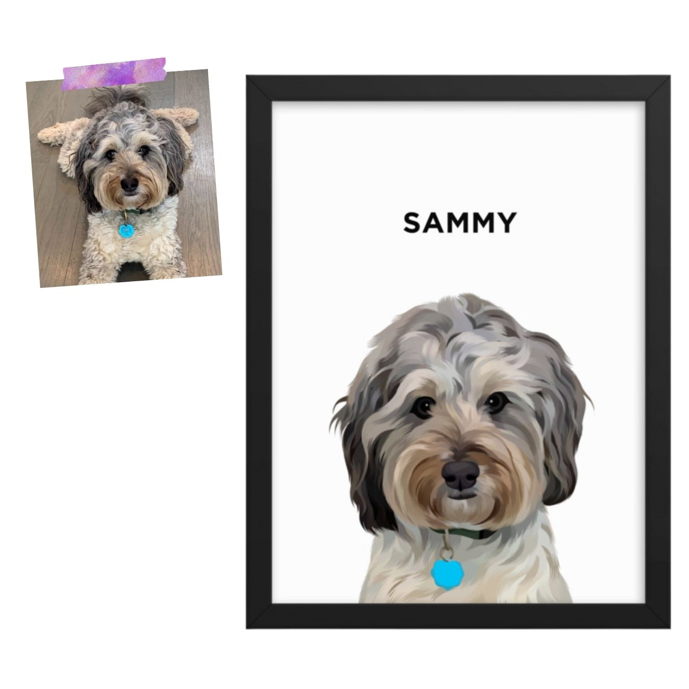 Custom Pet Portrait (Framed)