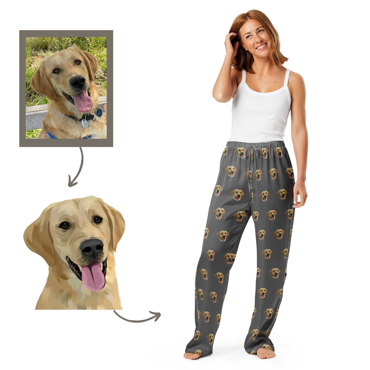 Custom Pet Portrait Pajama Pants for Women - NEW!
