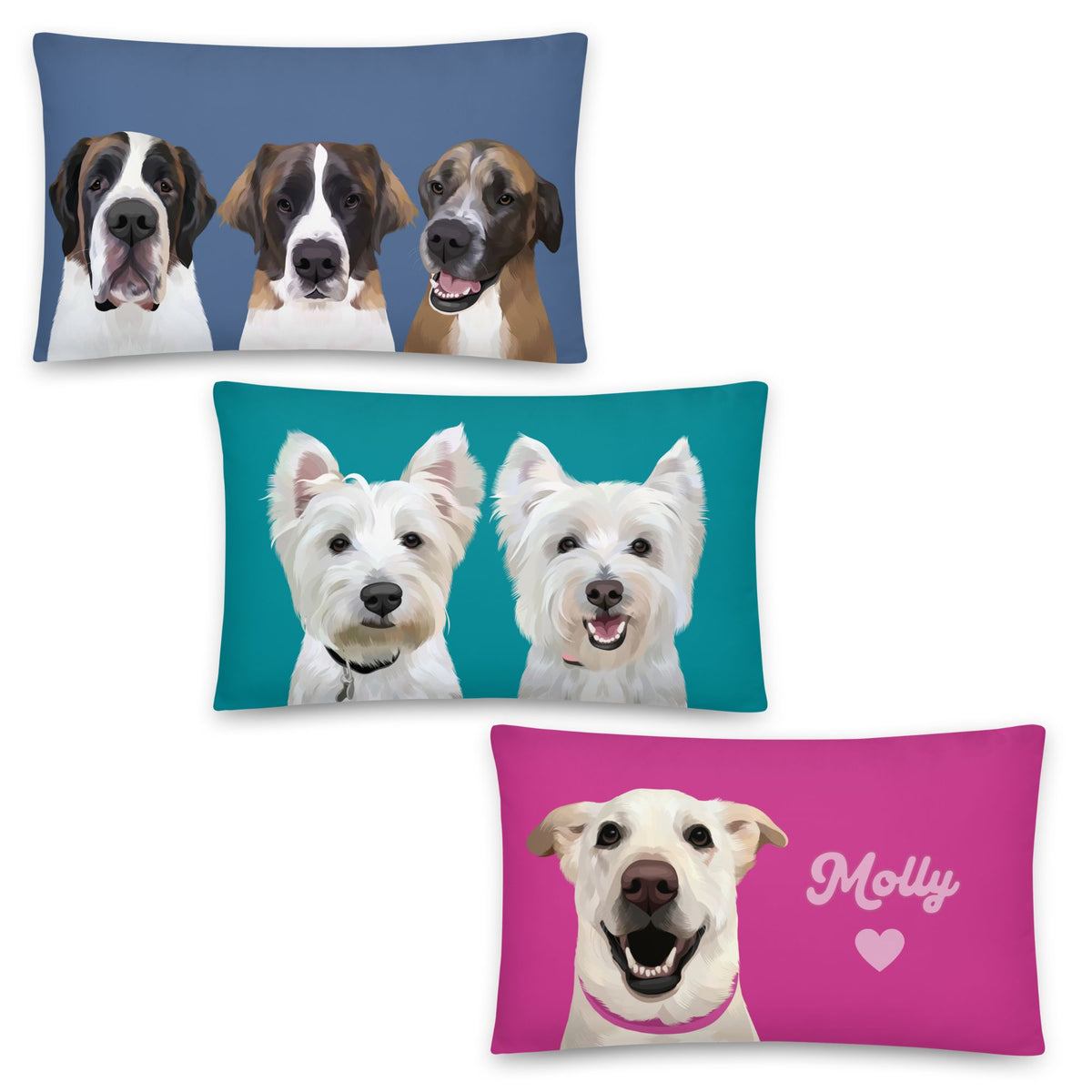 Custom Pet Portrait Lumbar Pillow - NEW!