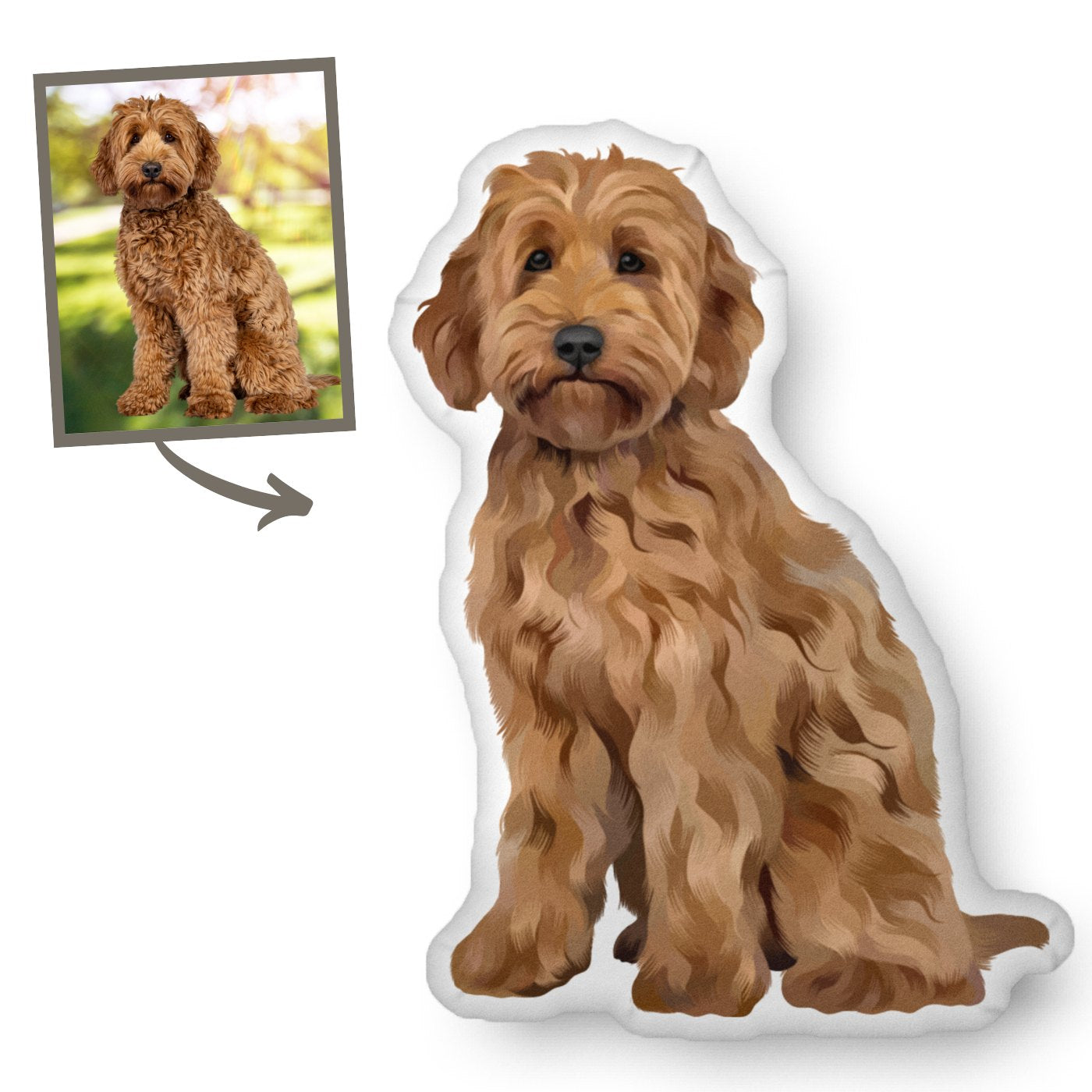 Custom Pet Portrait Shaped Pillow