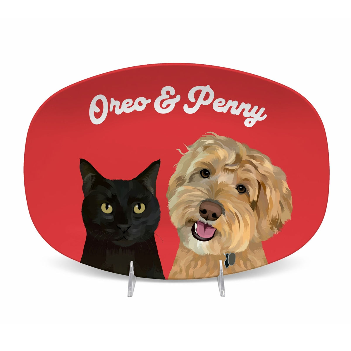 Custom Pet Portrait Plates and Platters - Solid Colors - NEW!