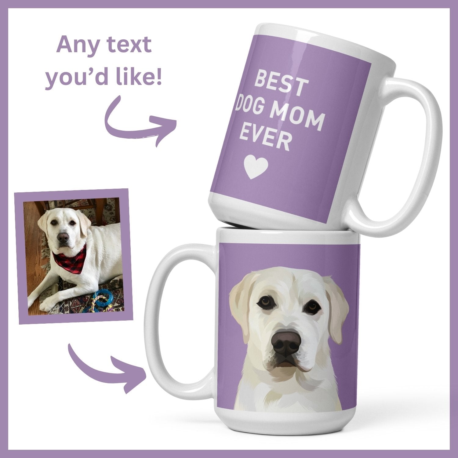 Custom Pet Portrait Mug - Two Sizes