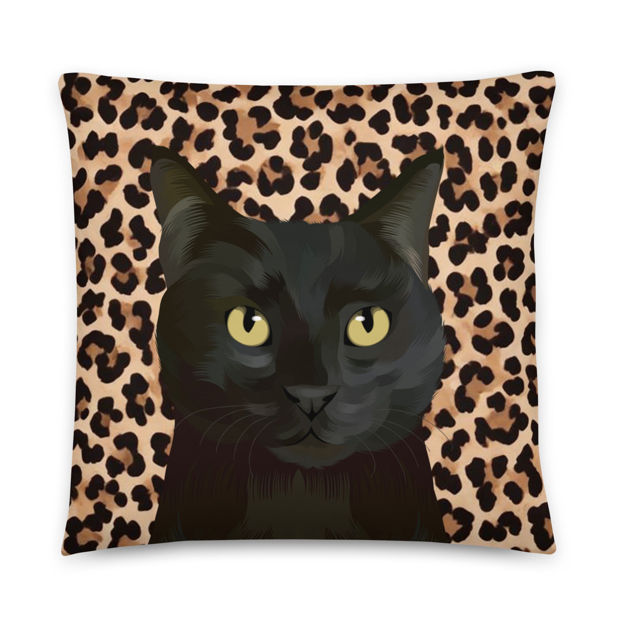 Custom Pet Portrait Pillow - Leopard Print - NEW!