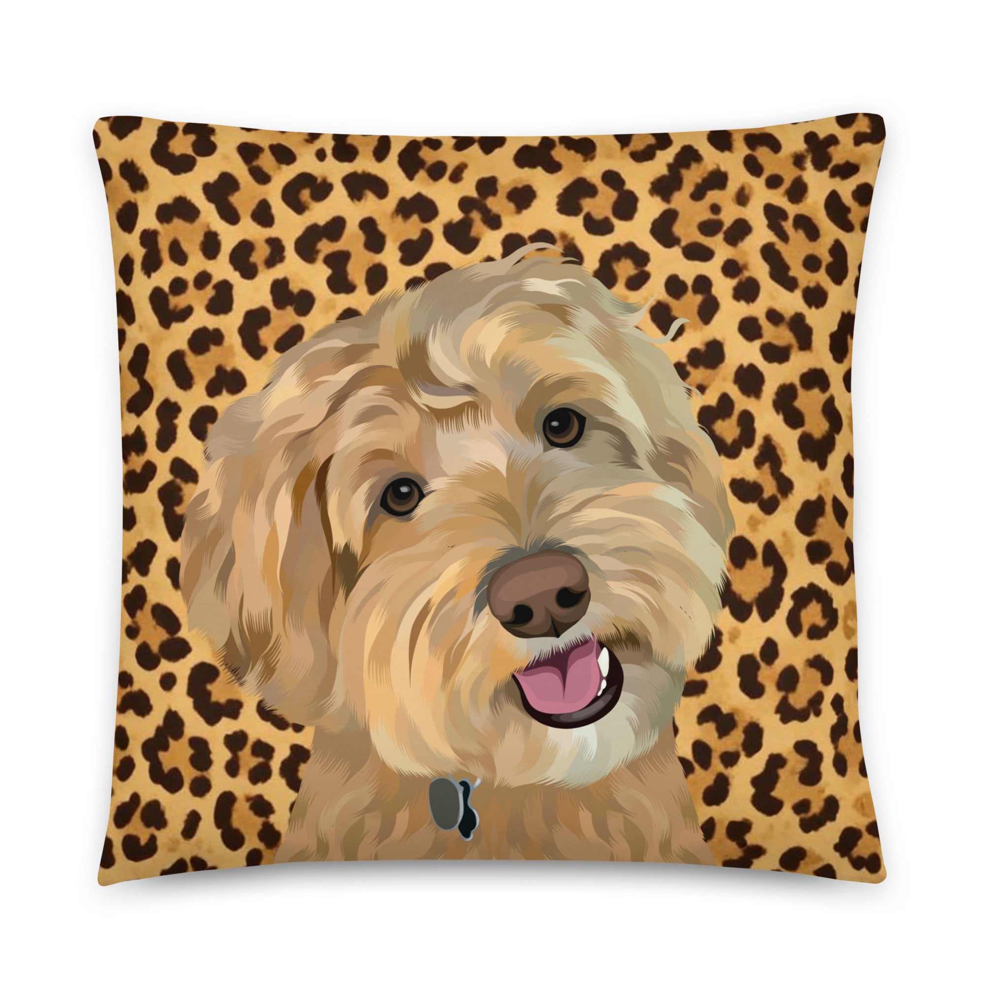 Custom Pet Portrait Pillow - Leopard Print - NEW!