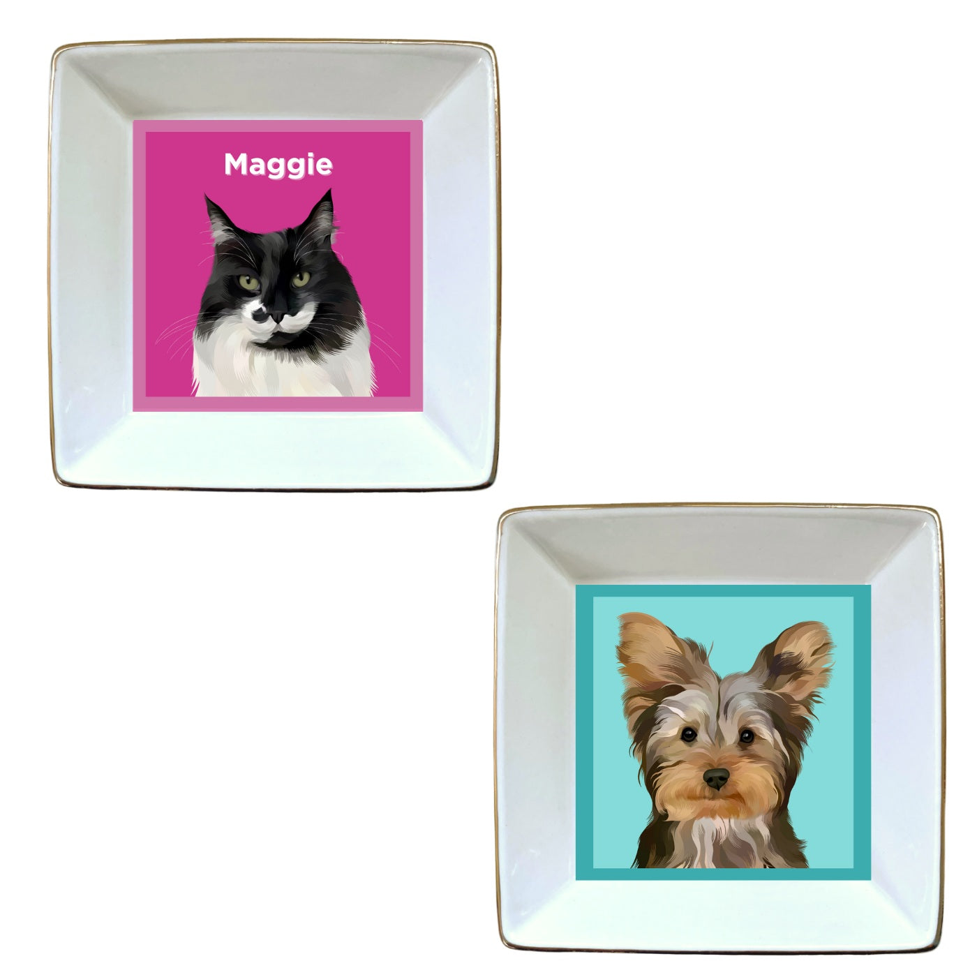 Custom Pet Portrait Trinket Tray - NEW!