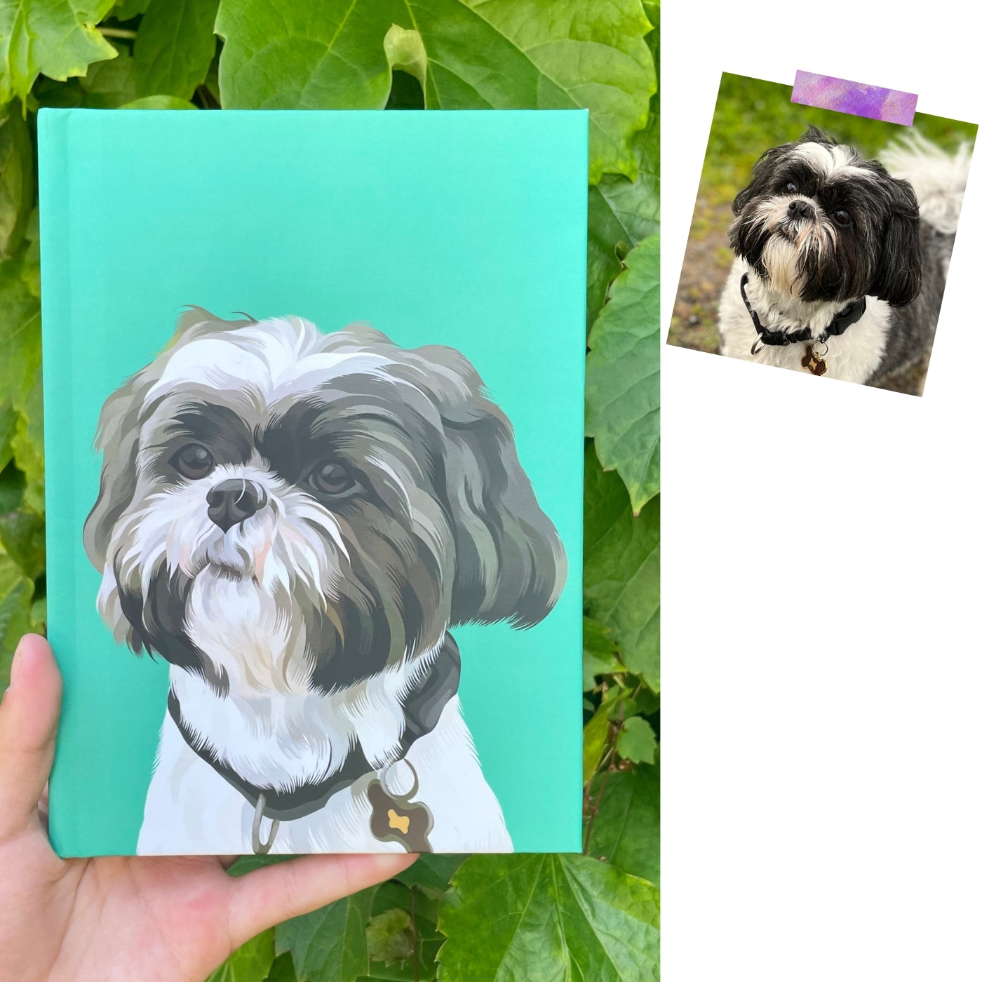 Custom Pet Portrait Hardcover Journal - Solid Colors