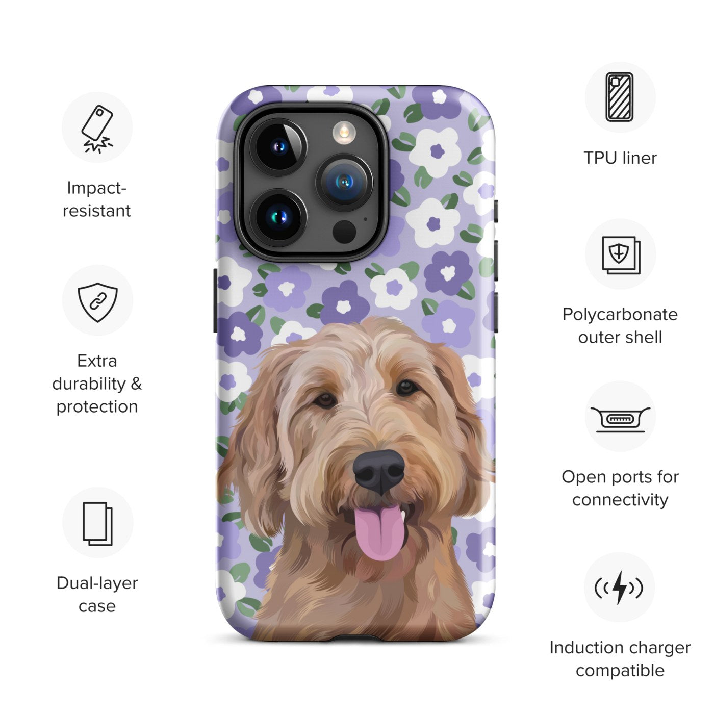 Custom Pet Portrait iPhone Case - Flowers - NEW!