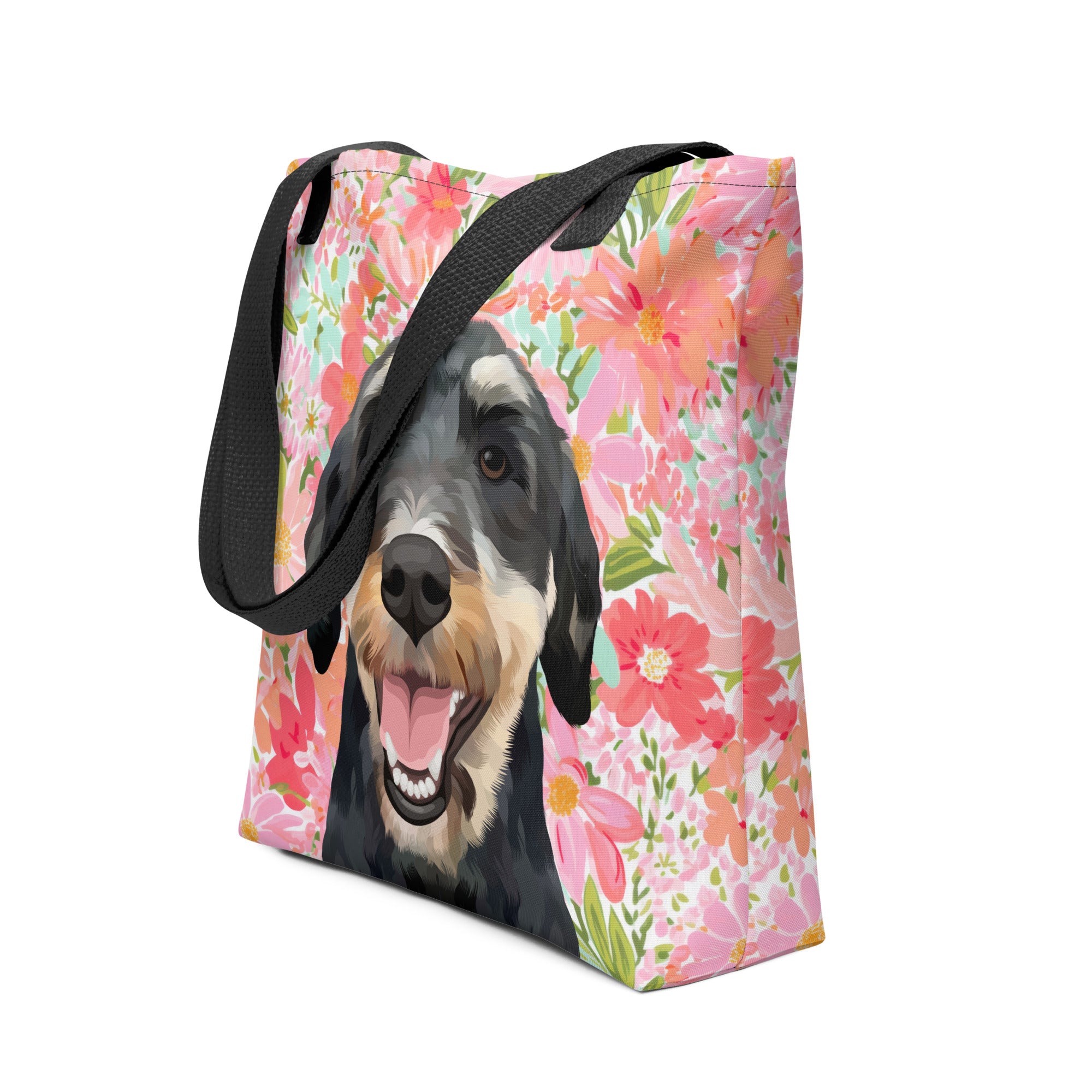 Pet Portrait Tote Bag - Florals
