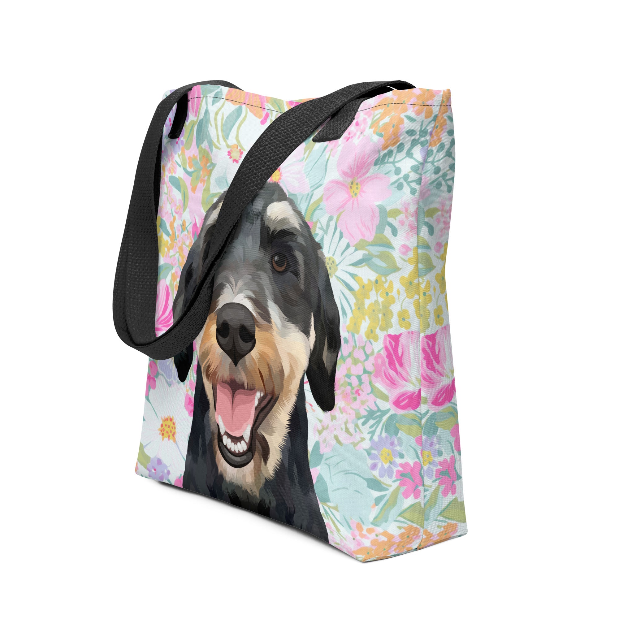 Pet Portrait Tote Bag - Florals