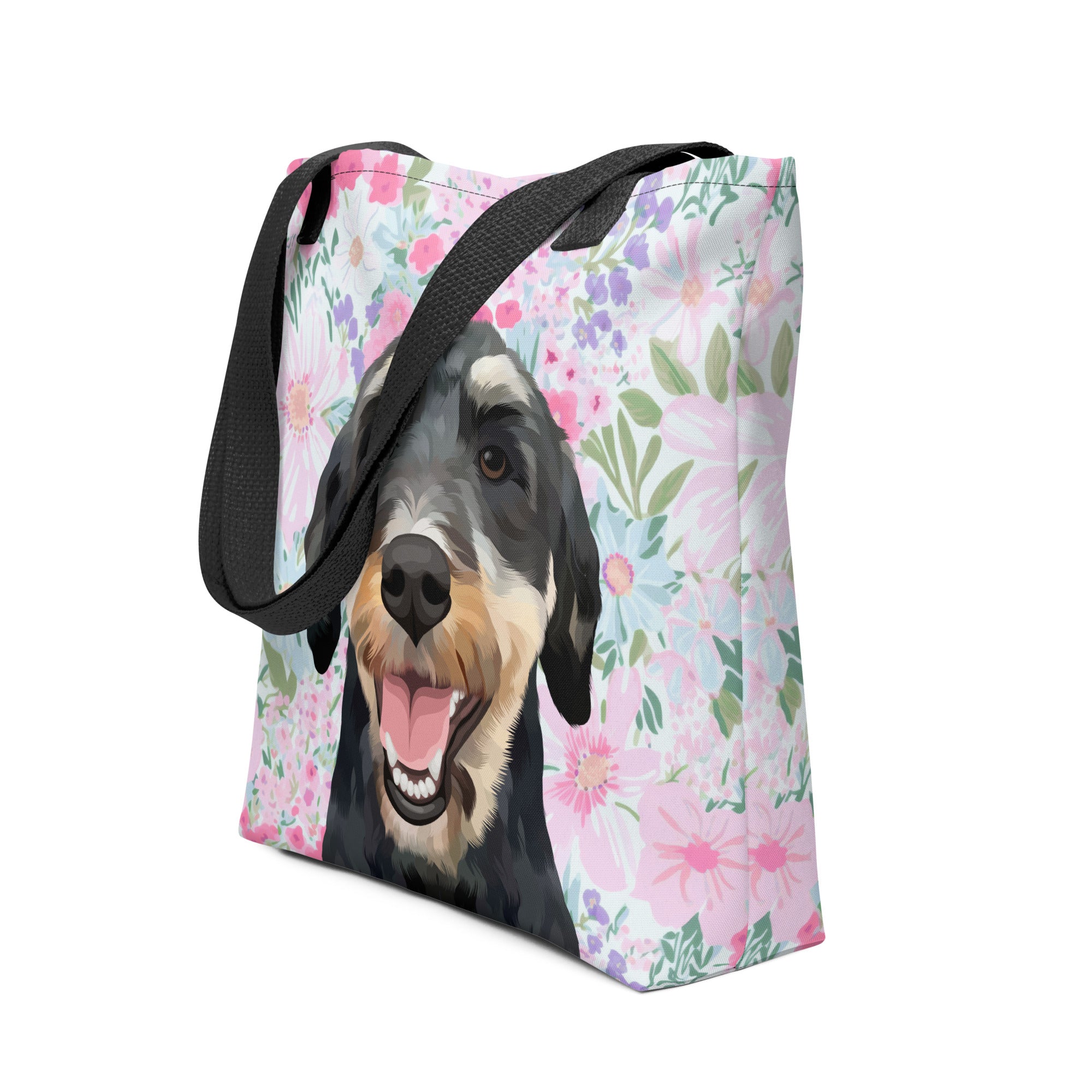 Pet Portrait Tote Bag - Florals