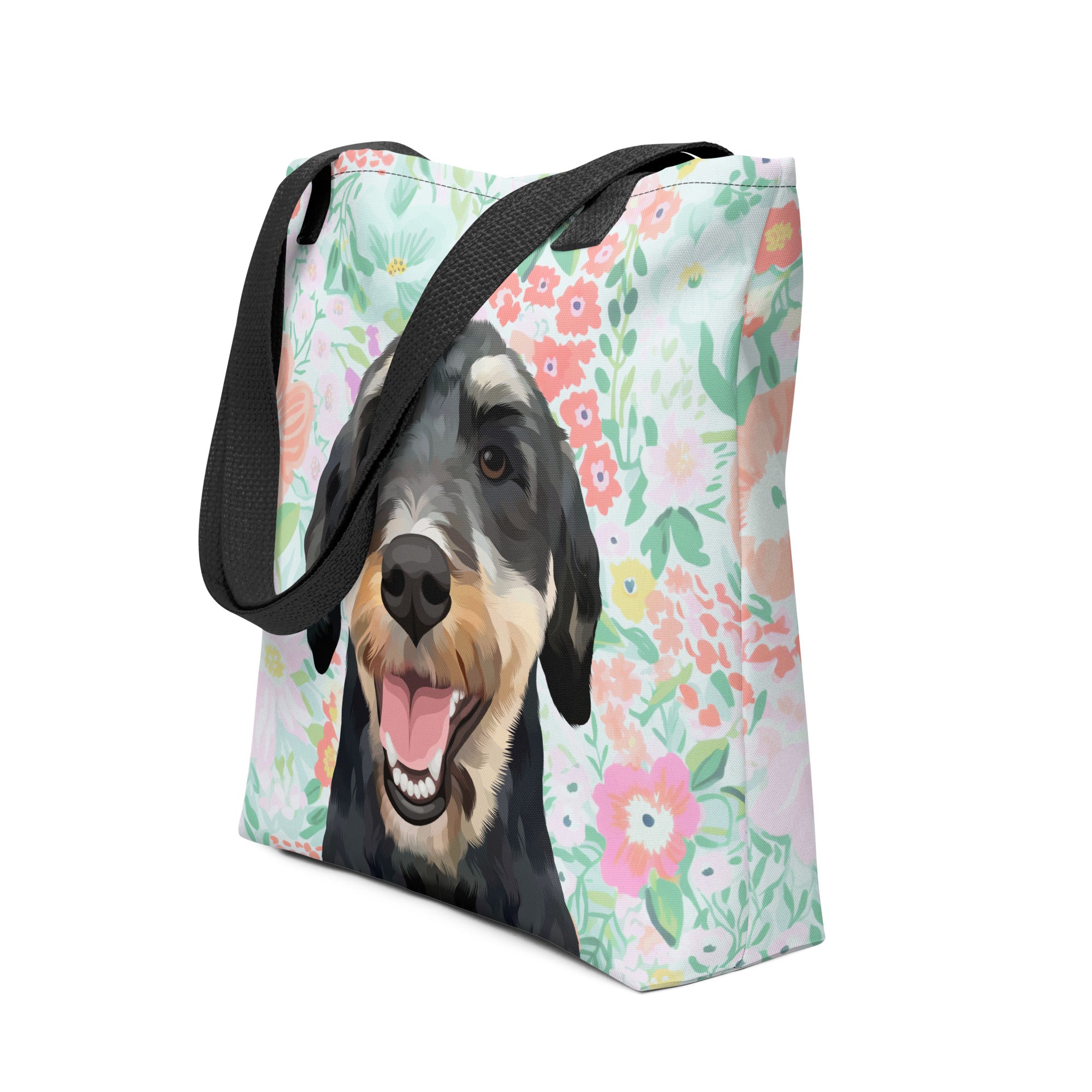 Pet Portrait Tote Bag - Florals