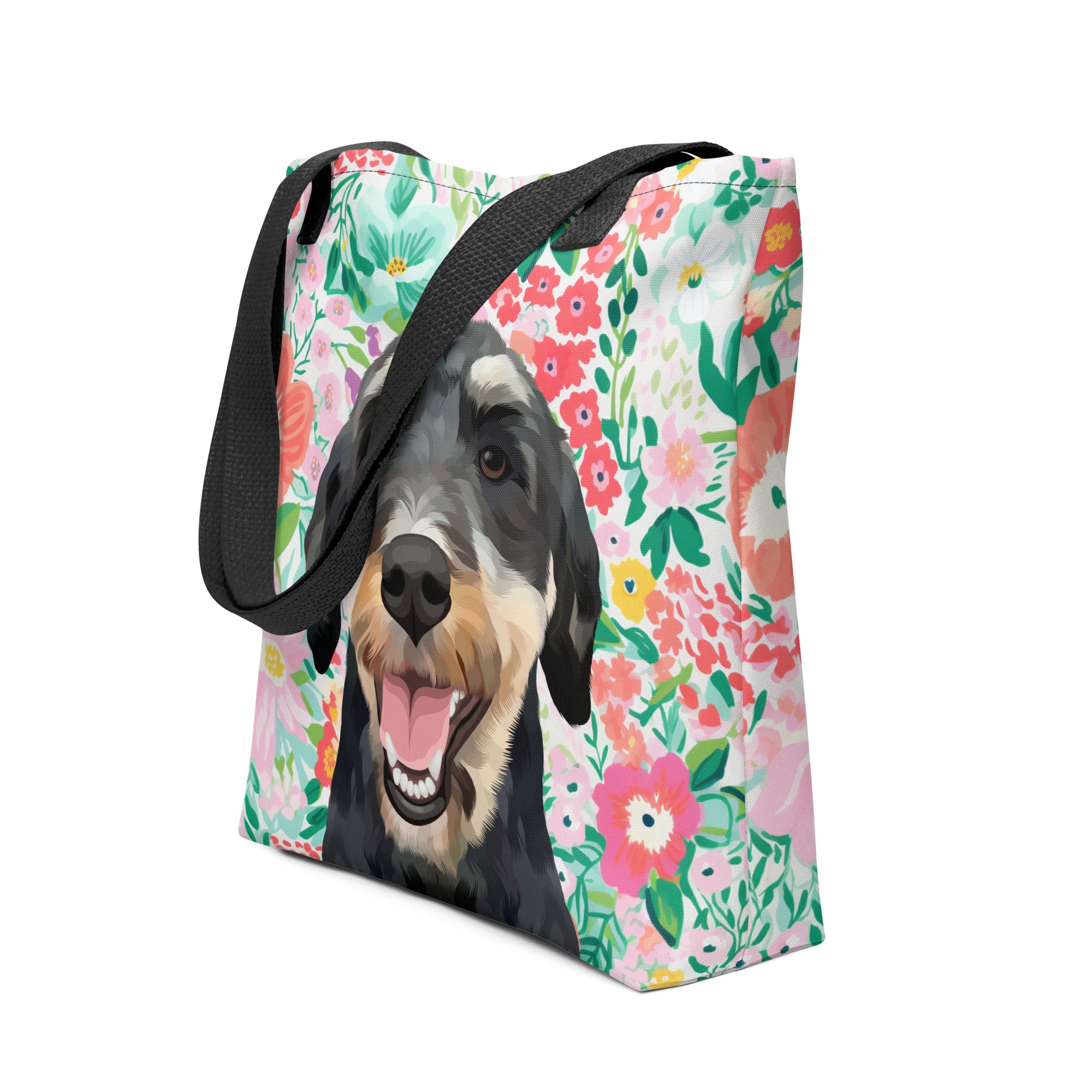 Pet Portrait Tote Bag - Florals