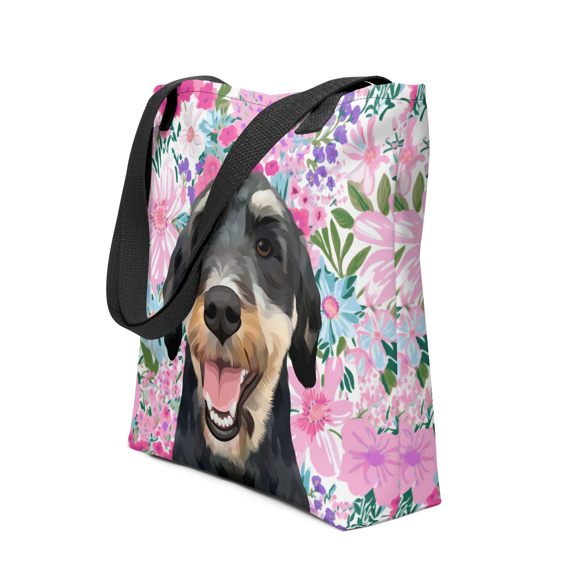 Pet Portrait Tote Bag - Florals