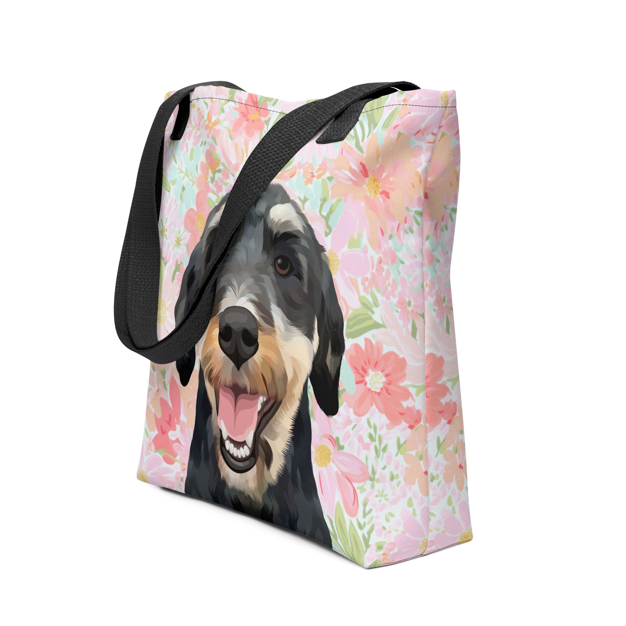 Pet Portrait Tote Bag - Florals