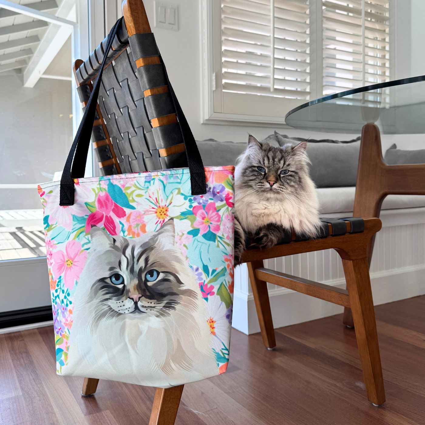 Pet Portrait Tote Bag - Florals