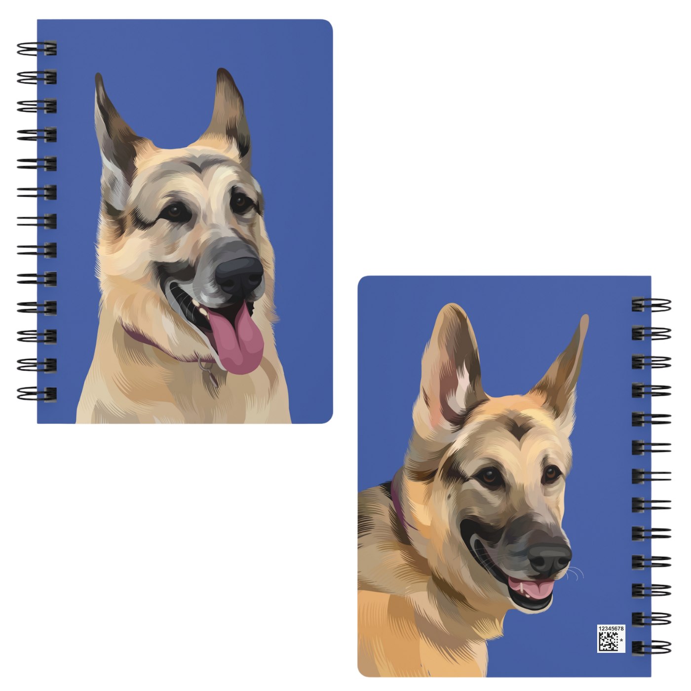 Custom Pet Portrait Spiral Notebook - Solid Colors
