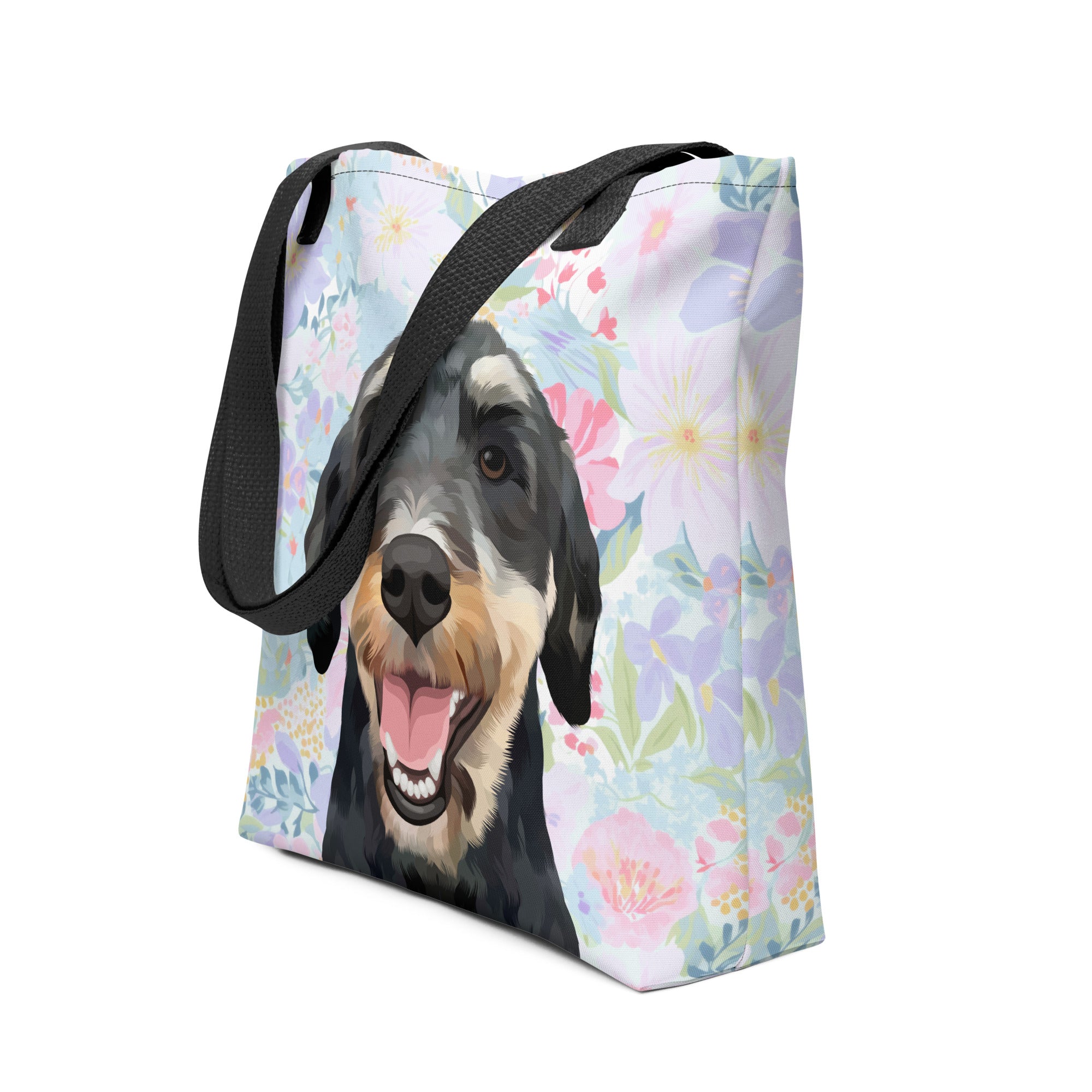 Pet Portrait Tote Bag - Florals