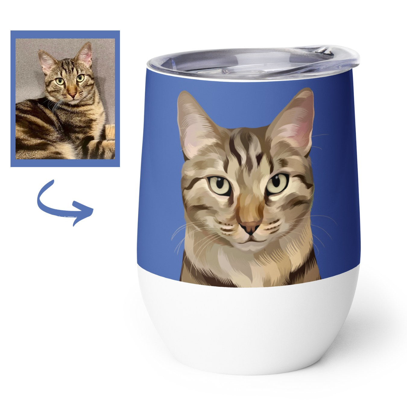 Custom Pet Portrait Wine Tumbler - NEW!