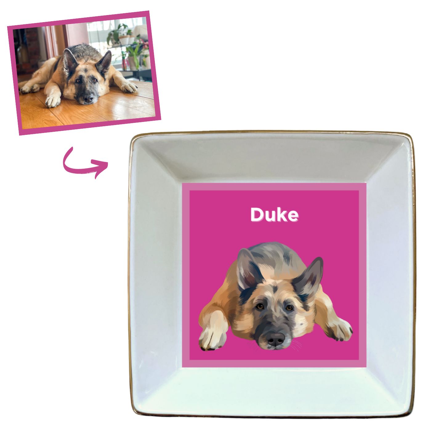 Custom Pet Portrait Trinket Tray - NEW!