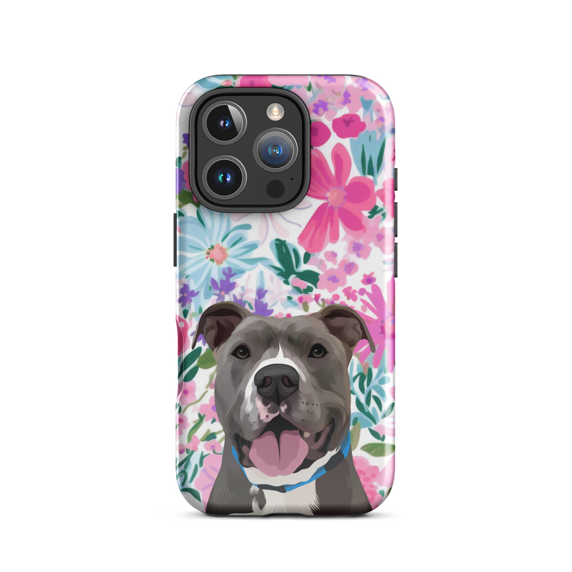 Custom Pet Portrait iPhone Case - Florals