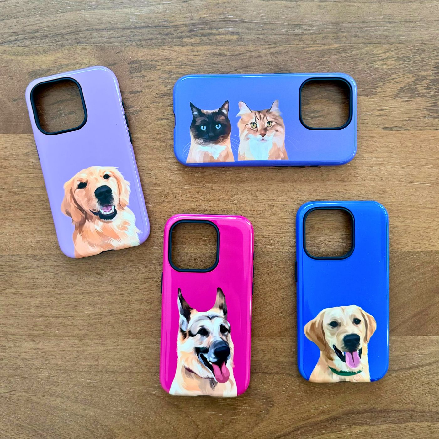 Custom Pet Portrait iPhone Case - Polka Dots - NEW!