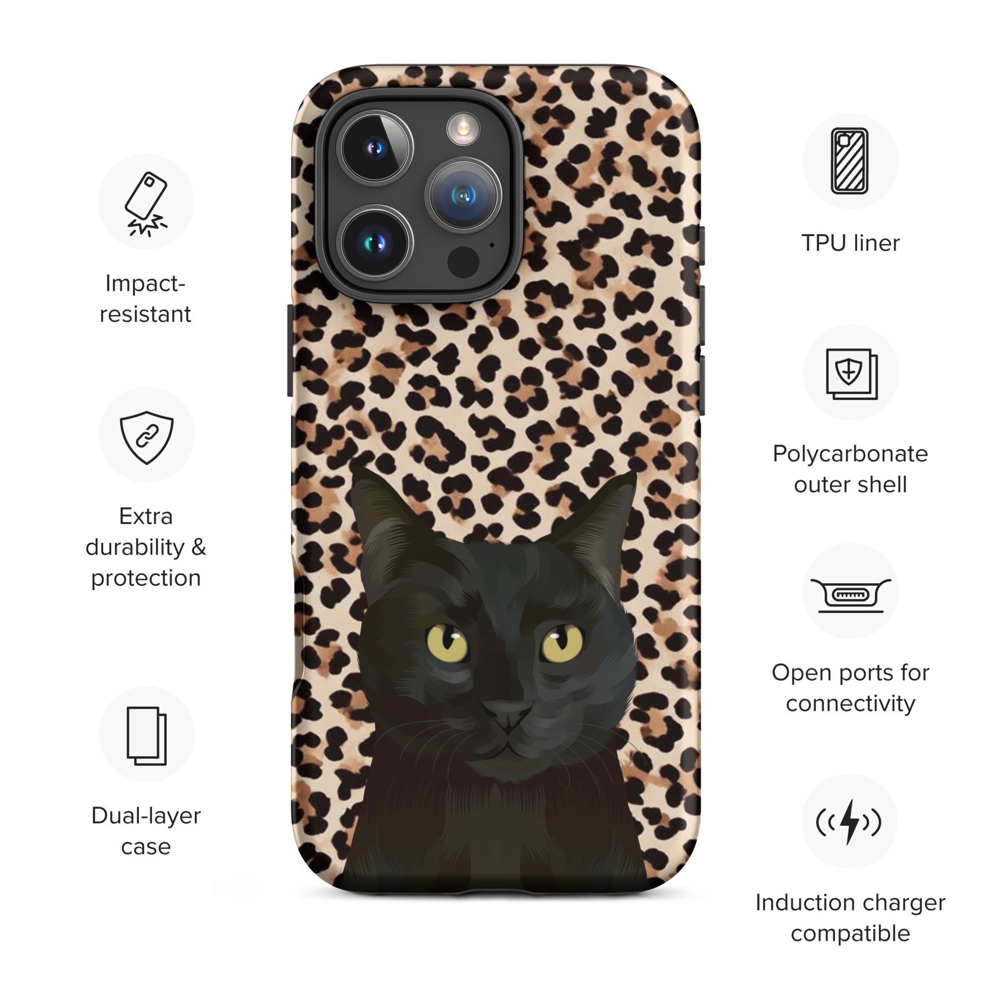 Custom Pet Portrait iPhone Case - Leopard Print - NEW!