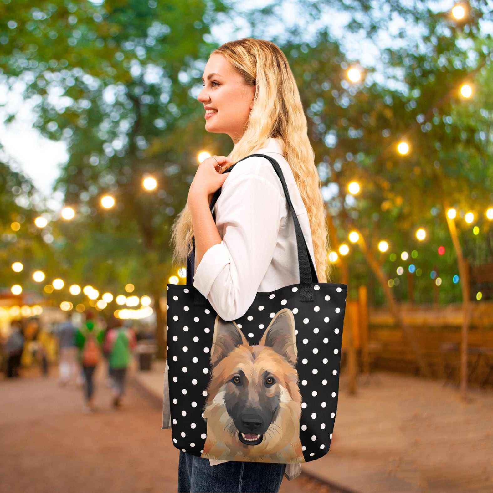 Pet Portrait Tote Bag - Polka Dots - NEW!