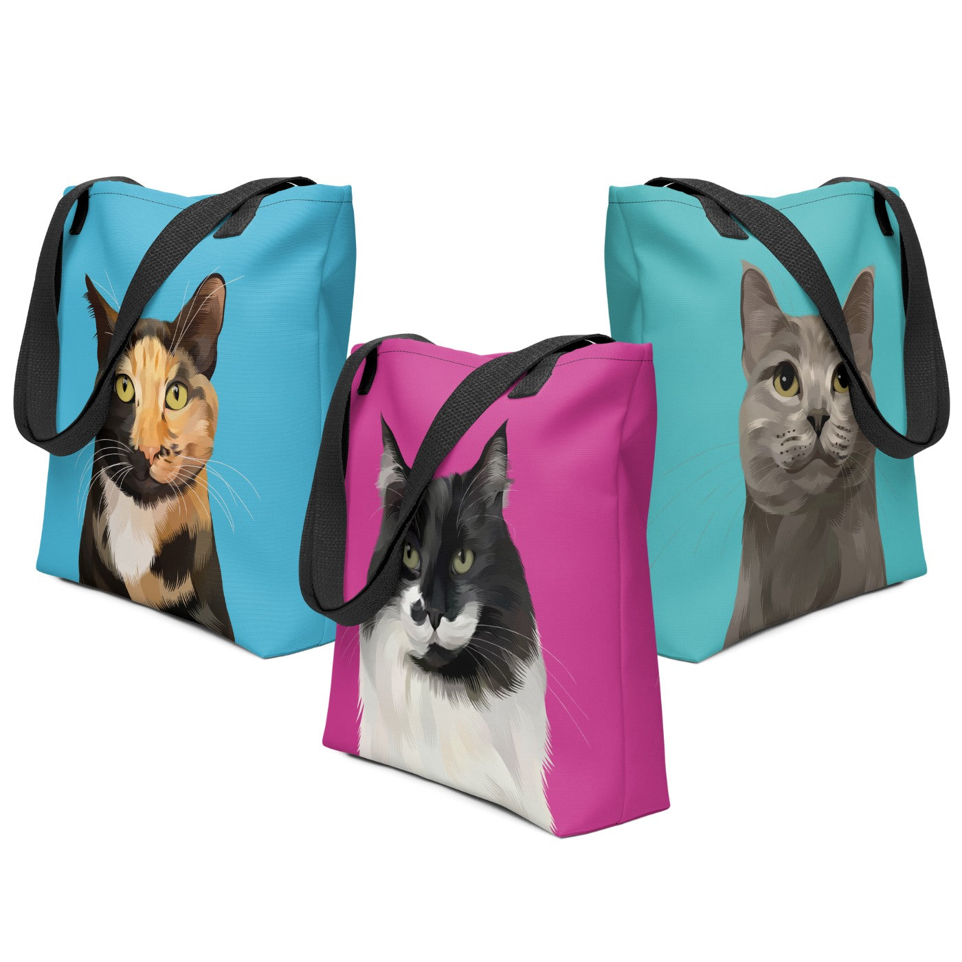 Pet Portrait Tote Bag - Solid Colors