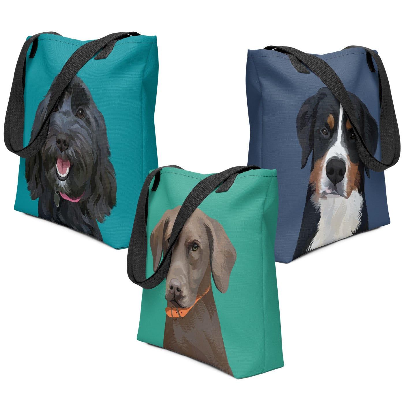 Pet Portrait Tote Bag - Solid Colors