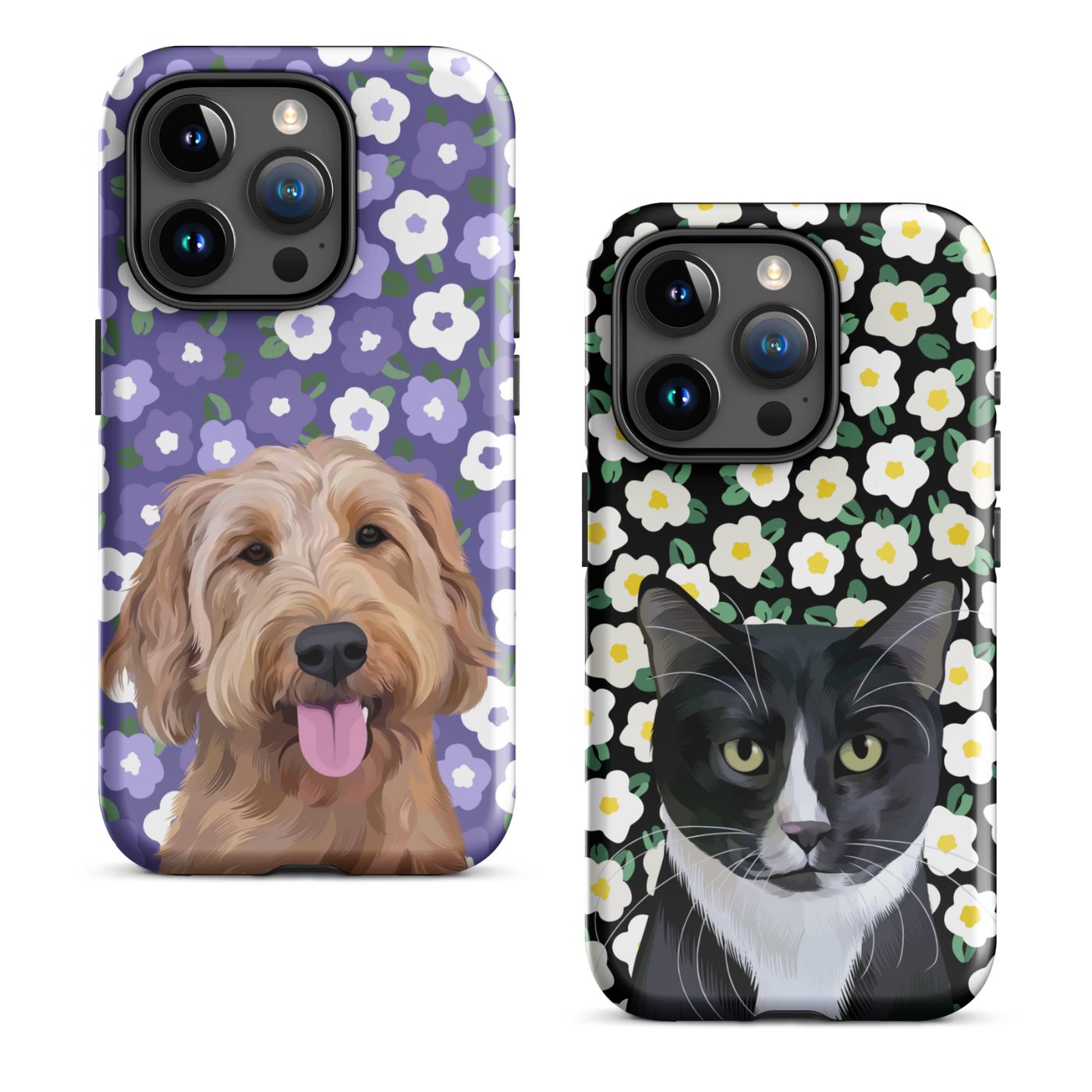 Custom Pet Portrait iPhone Case - Flowers - NEW!