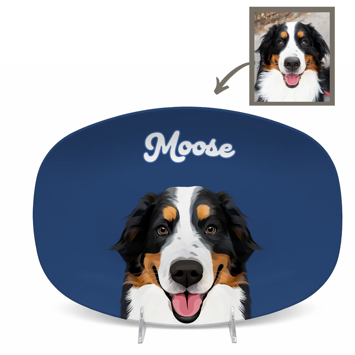 Custom Pet Portrait Plates and Platters - Solid Colors - NEW!