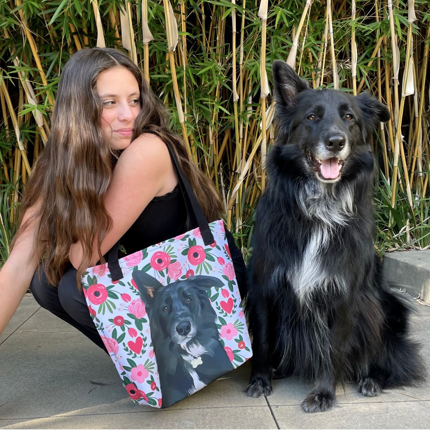 Pet Portrait Tote Bag - Solid Colors