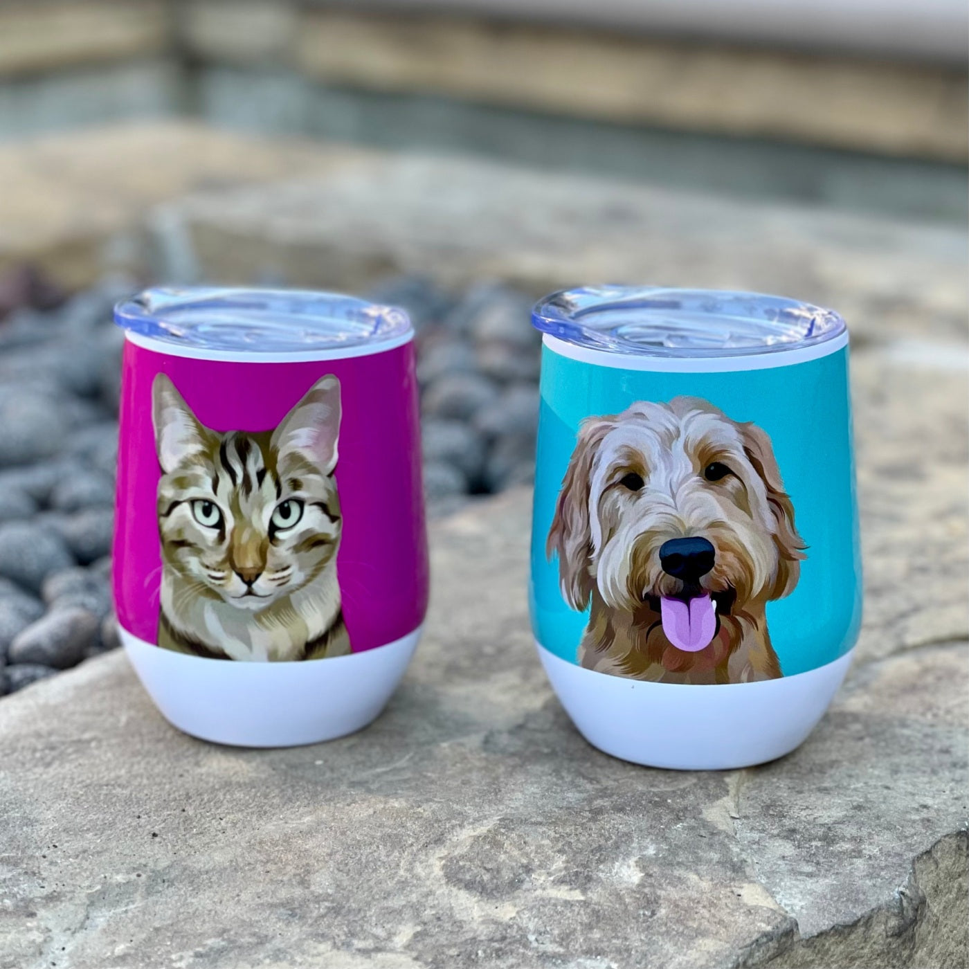 Custom Pet Portrait Wine Tumbler - NEW!