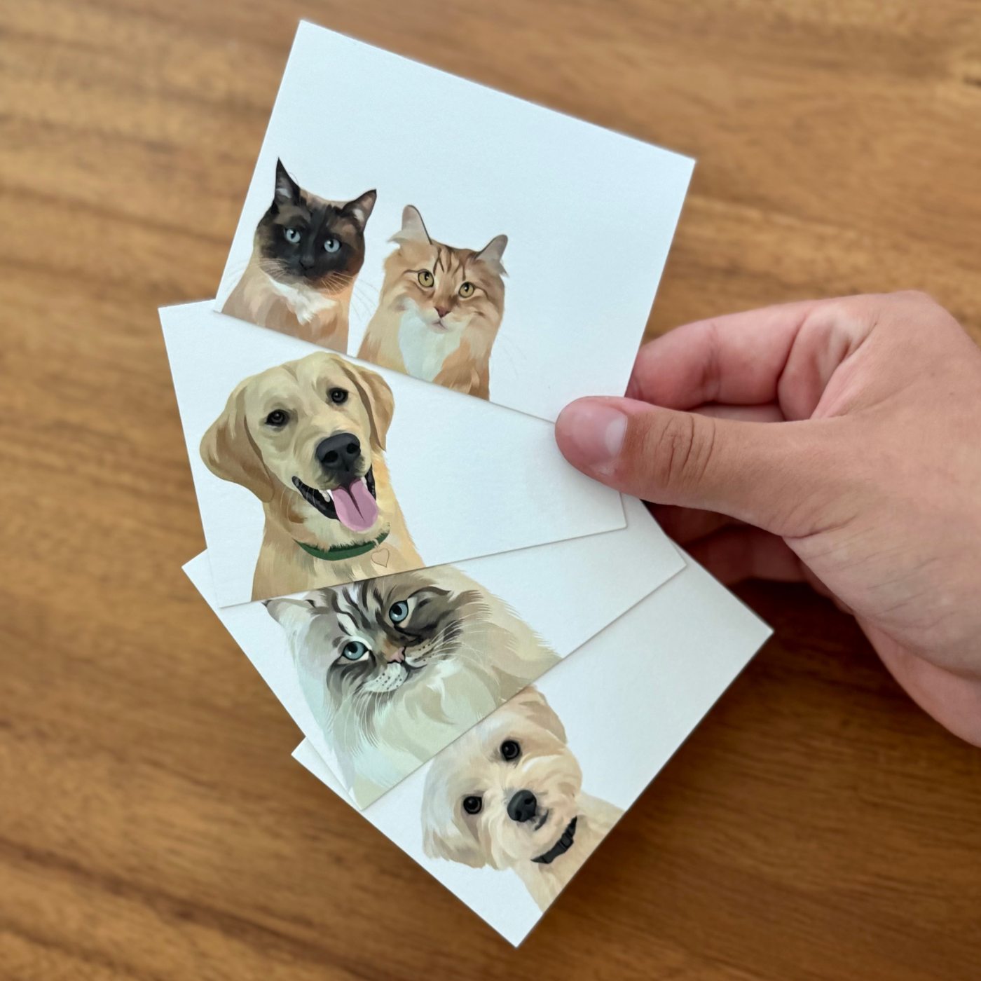 Custom Pet Portrait Mini Note Cards