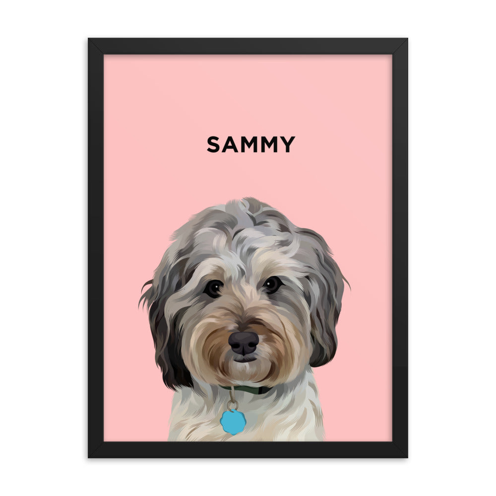 Custom Pet Portrait (Framed)