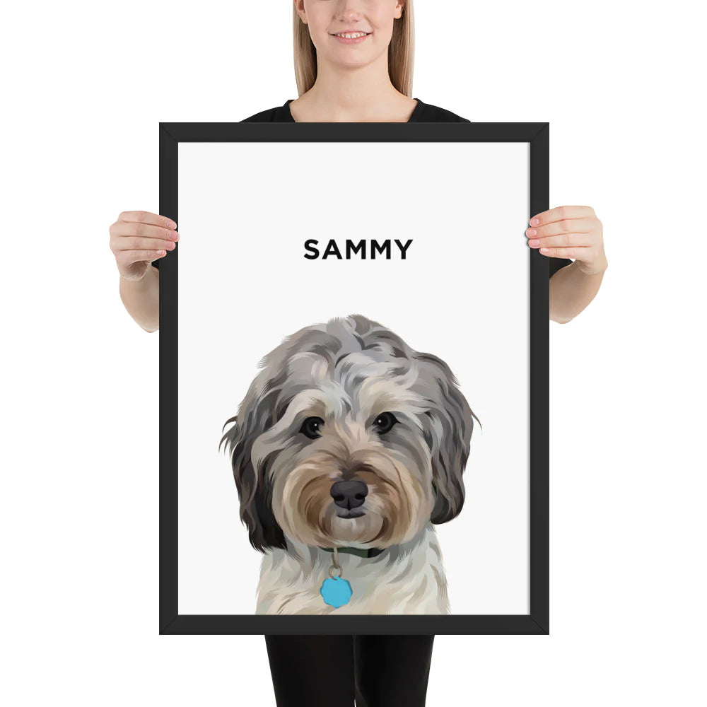 Custom Pet Portrait - Three Pets (Framed)
