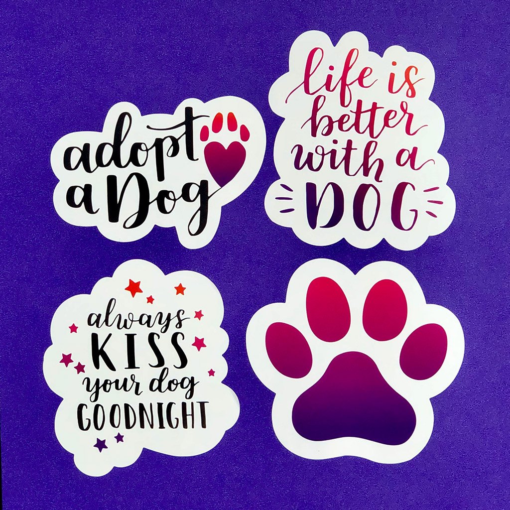 Adopt a Dog - Large, Set of 2, Dog Lover Die-Cut Sticker