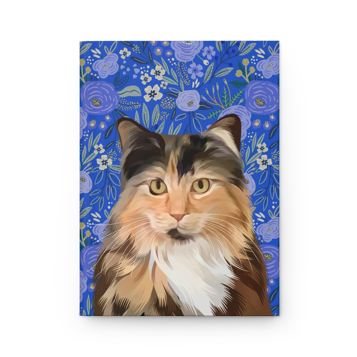 Custom Pet Portrait Hardcover Journal - Floral