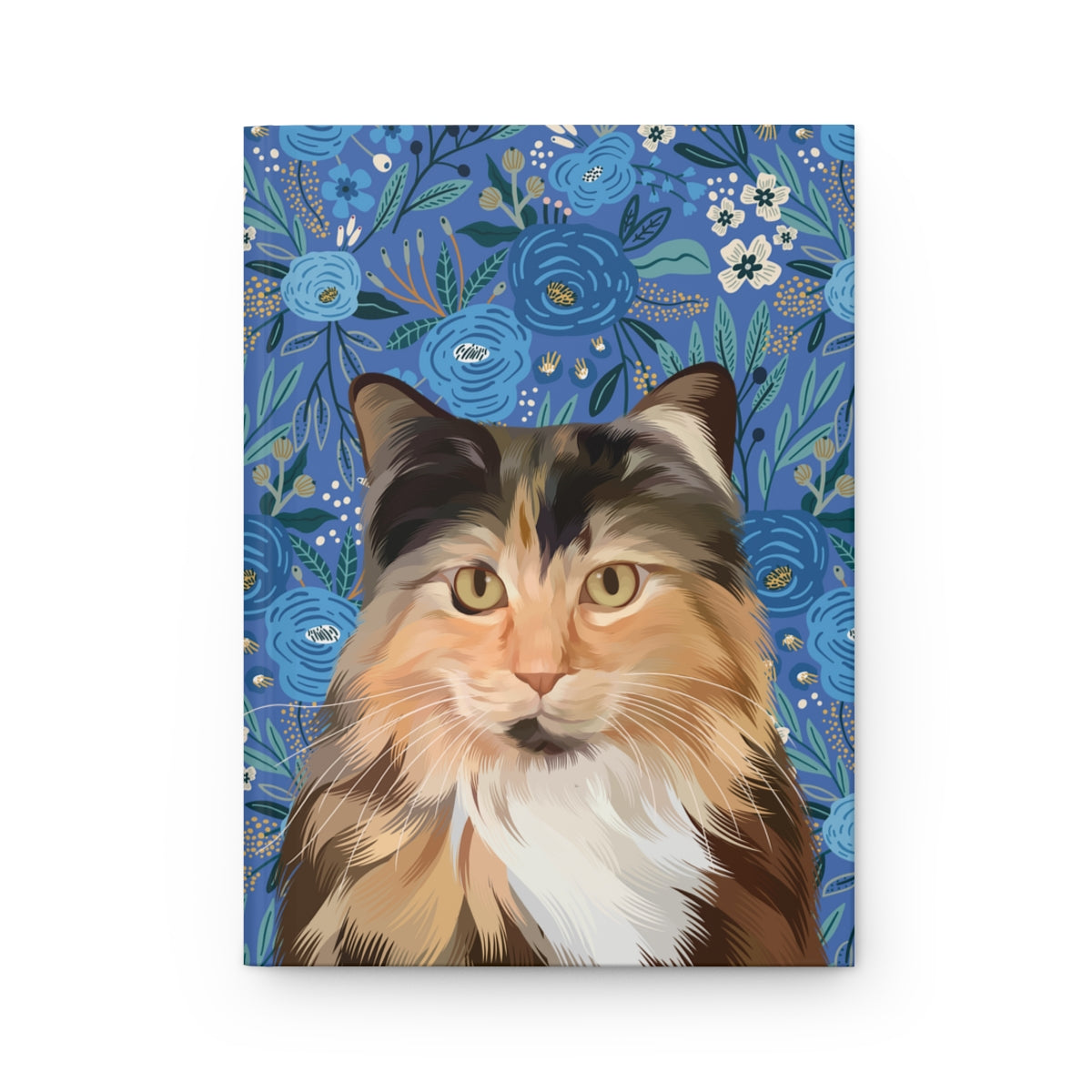 Custom Pet Portrait Hardcover Journal - Floral