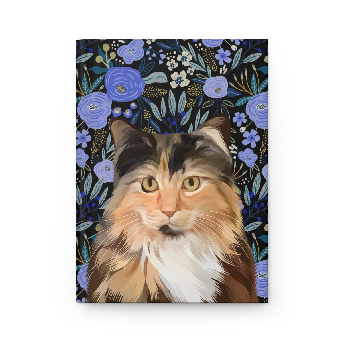 Custom Pet Portrait Hardcover Journal - Floral