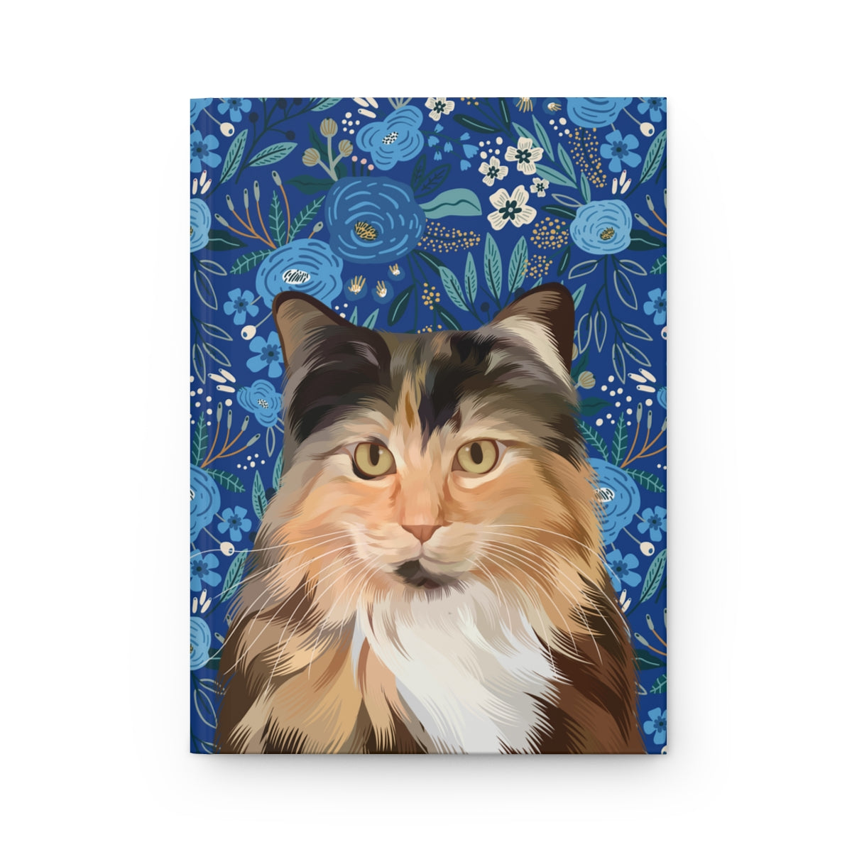 Custom Pet Portrait Hardcover Journal - Floral