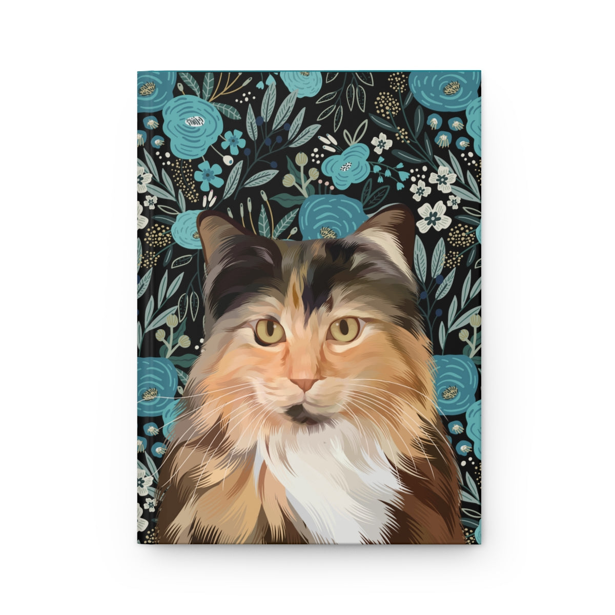 Custom Pet Portrait Hardcover Journal - Floral