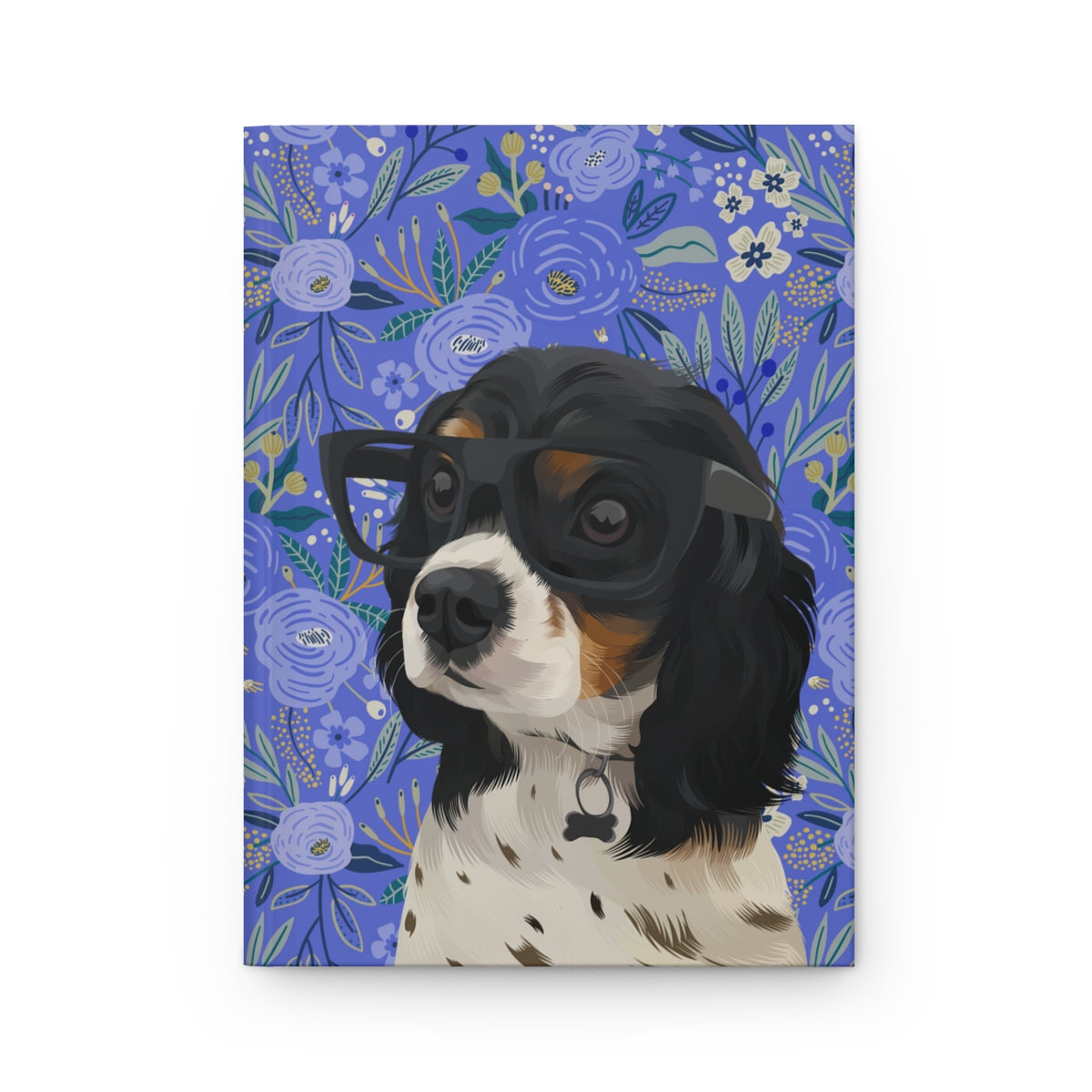 Custom Pet Portrait Hardcover Journal - Floral