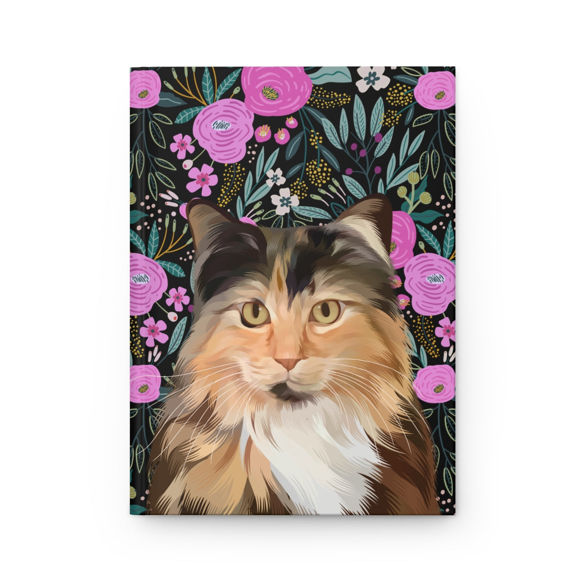 Custom Pet Portrait Hardcover Journal - Floral