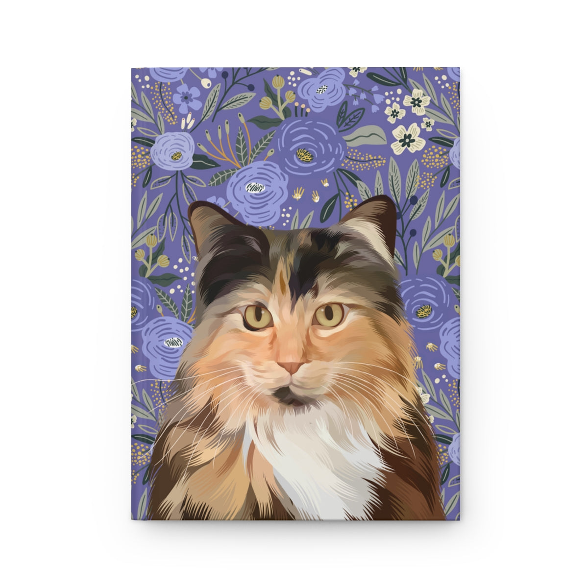 Custom Pet Portrait Hardcover Journal - Floral