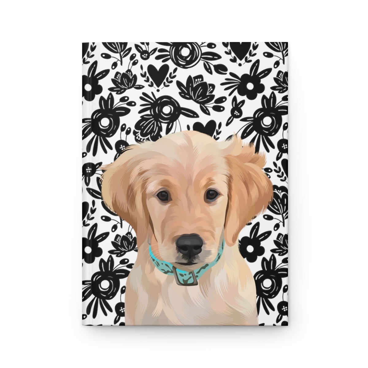 Custom Pet Portrait Hardcover Journal - Hearts