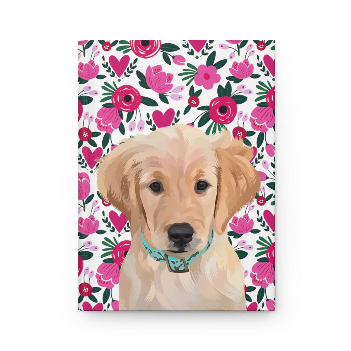 Custom Pet Portrait Hardcover Journal - Hearts